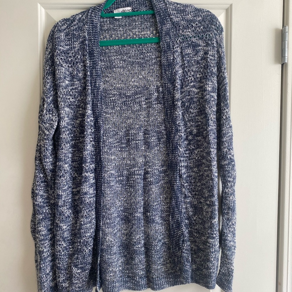 Blue and Gray Cardigan Sweater